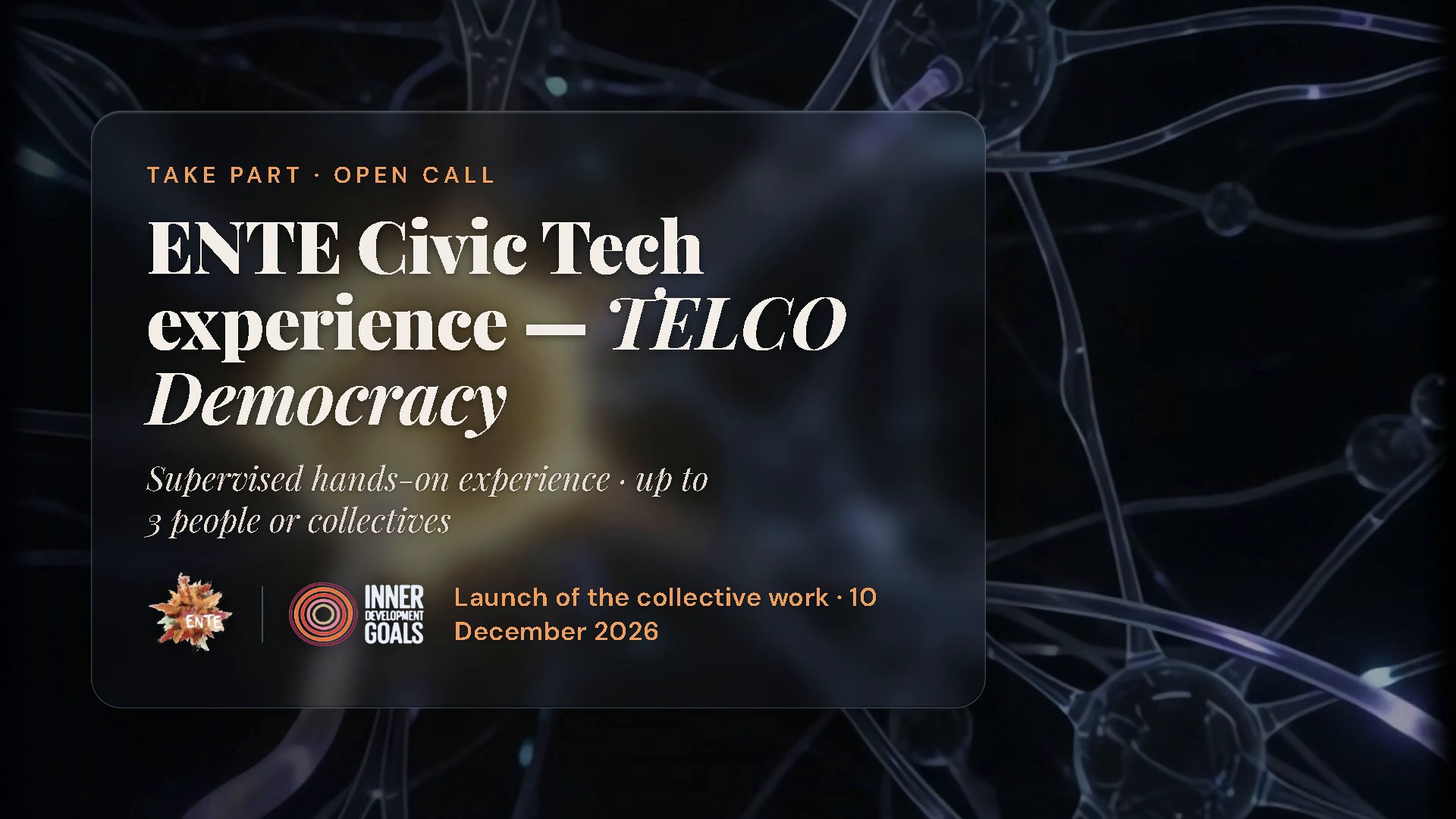 Open call — ENTE Civic Tech · TELCO Democracy
